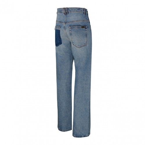 Light Blue Cotton Wide Leg Jeans