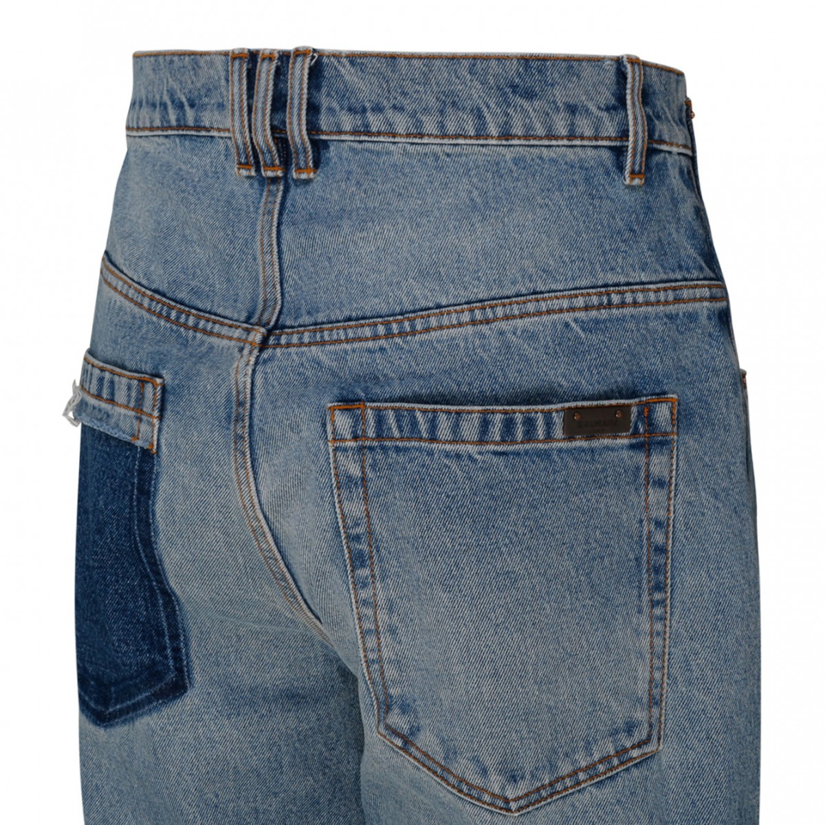 Light Blue Cotton Wide Leg Jeans