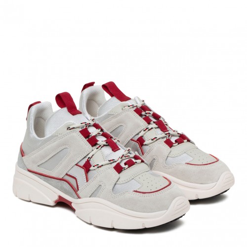 Silver and Red Kindsay Low Top Sneakers