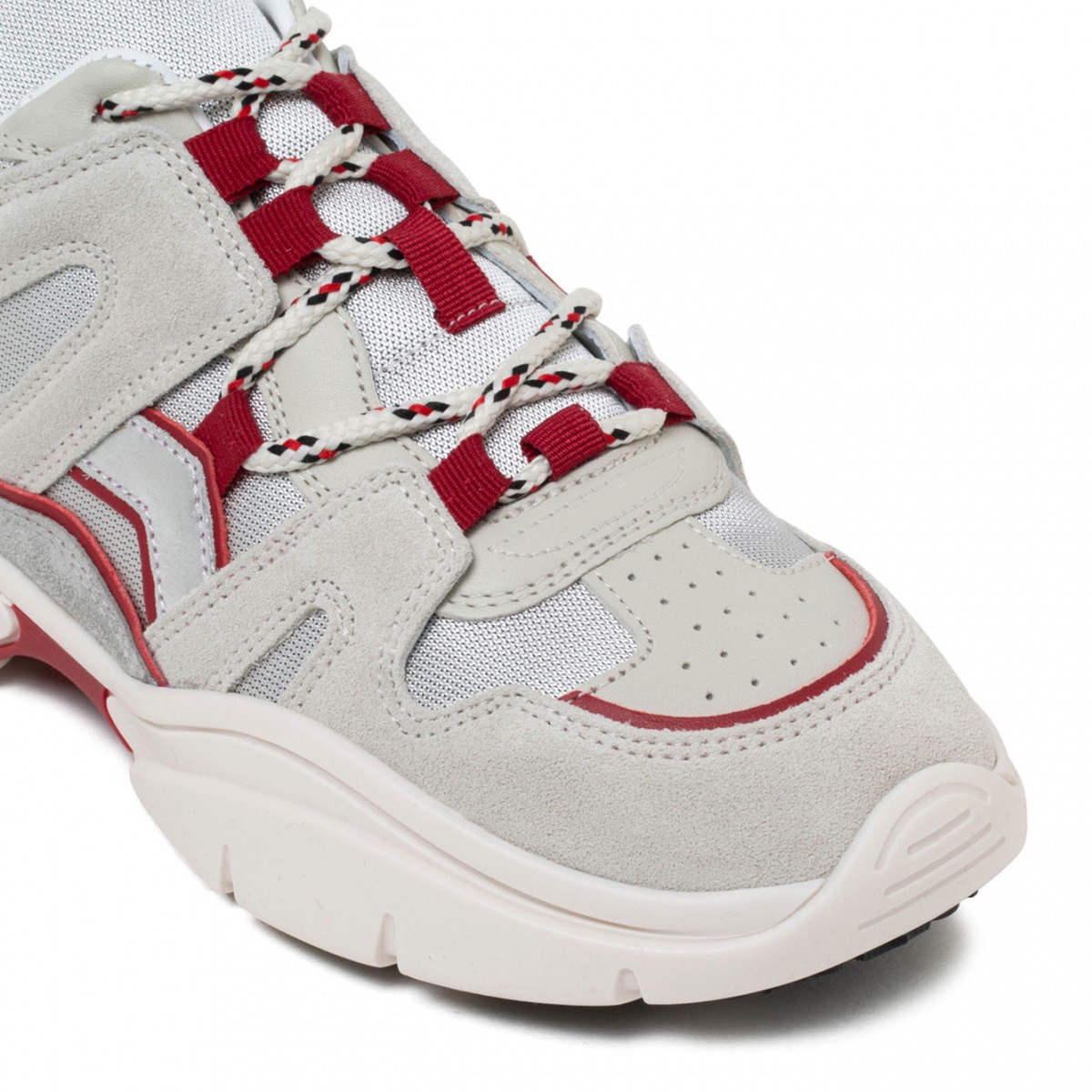 Silver and Red Kindsay Low Top Sneakers