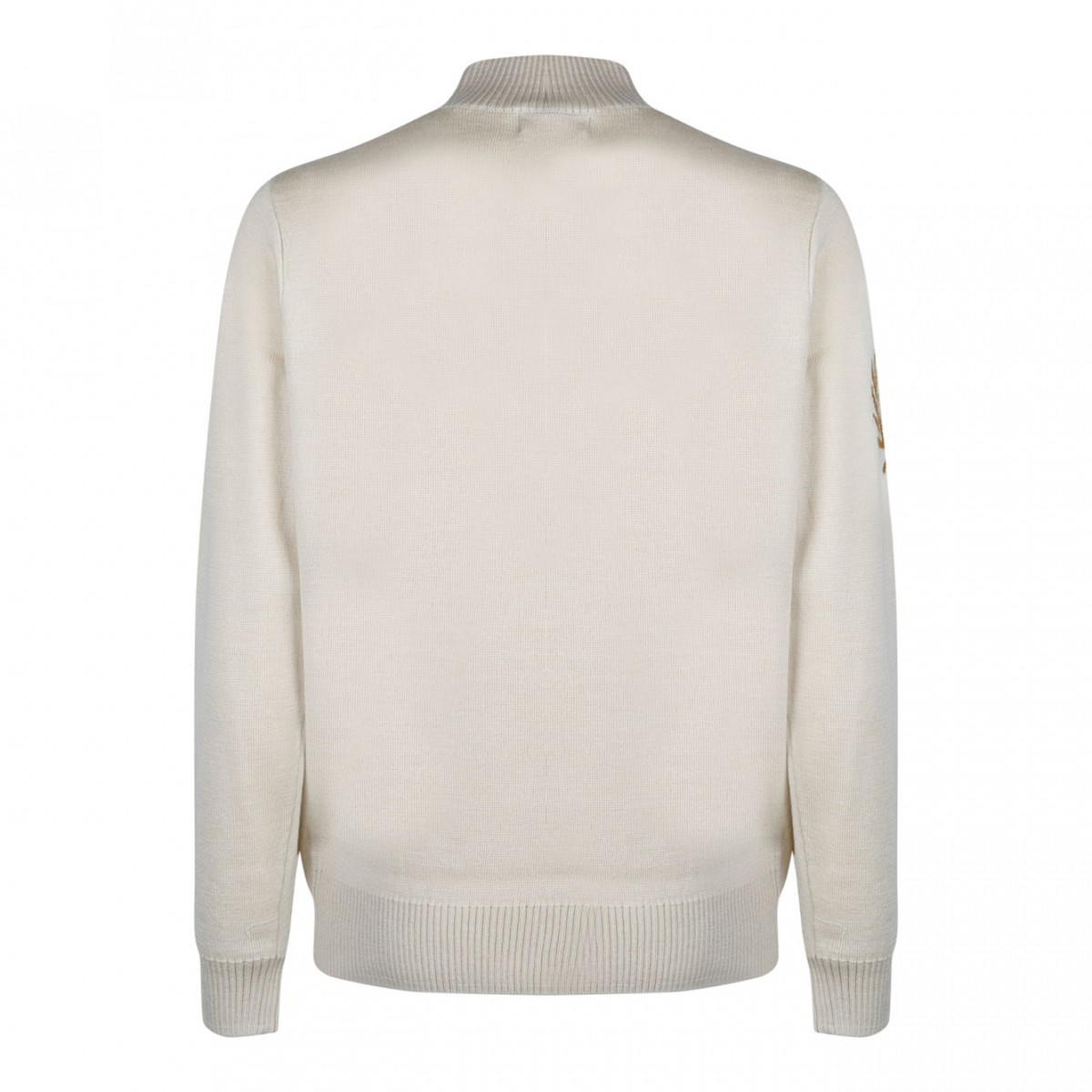 Fred Perry Cream Wool Mock Neck Jumper