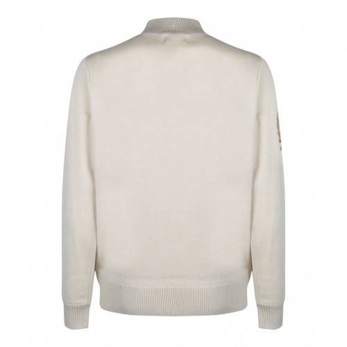 Fred Perry Cream Wool Mock Neck Jumper