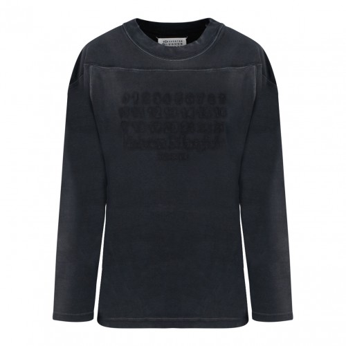 Black Logo Embroidery Sweatshirt