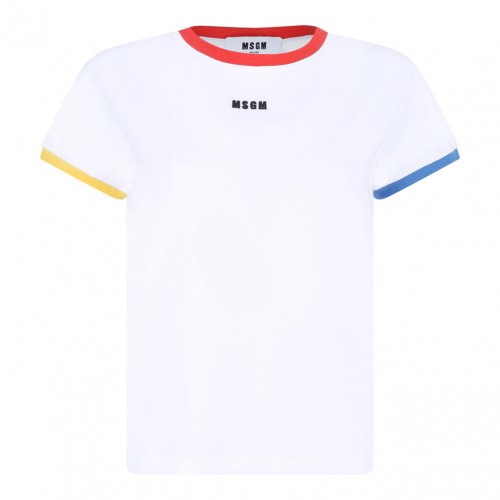 White Logo Embroidered T-Shirt