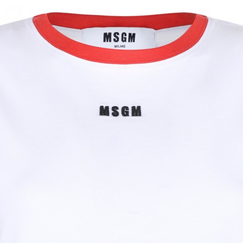 White Logo Embroidered T-Shirt