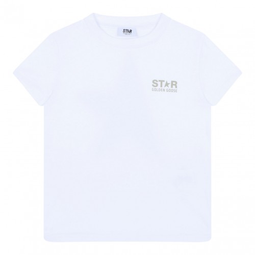 White Logo Print T-Shirt