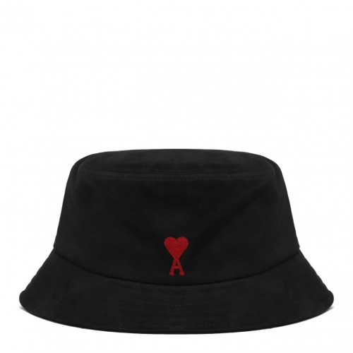 Black and Red Logo Embroidery Bucket Hat