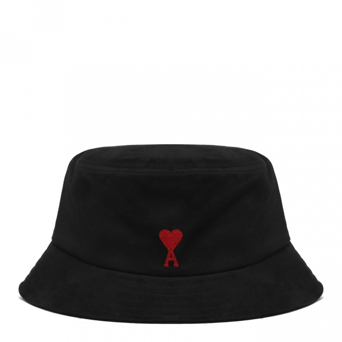 Black and Red Logo Embroidery Bucket Hat