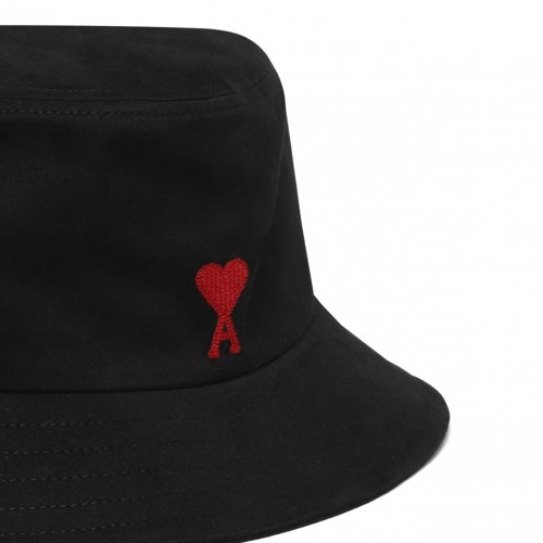 Black and Red Logo Embroidery Bucket Hat 2
