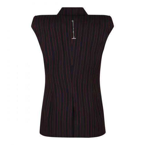 Pinstripe Sleeveless Blazer