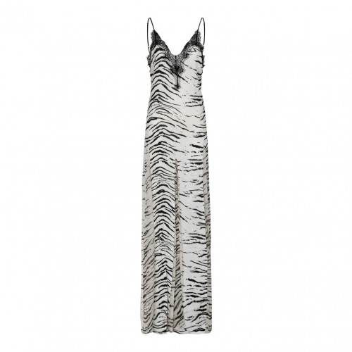 Elisabetta Franchi Animal Print Long Lingerie Dress