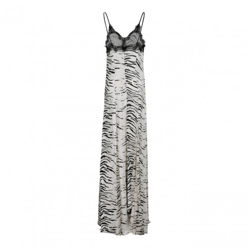 Elisabetta Franchi Animal Print Long Lingerie Dress