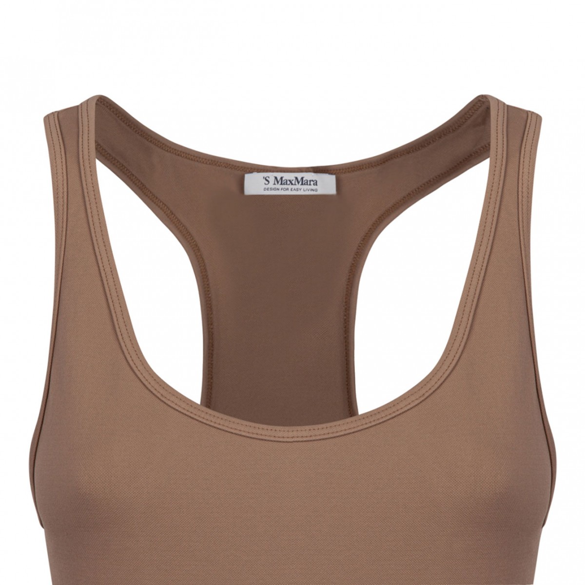 Camel Brown Logo Print Top