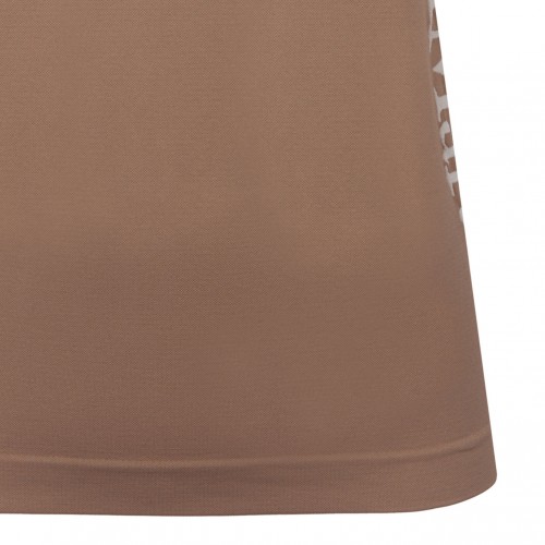 Camel Brown Logo Print Top