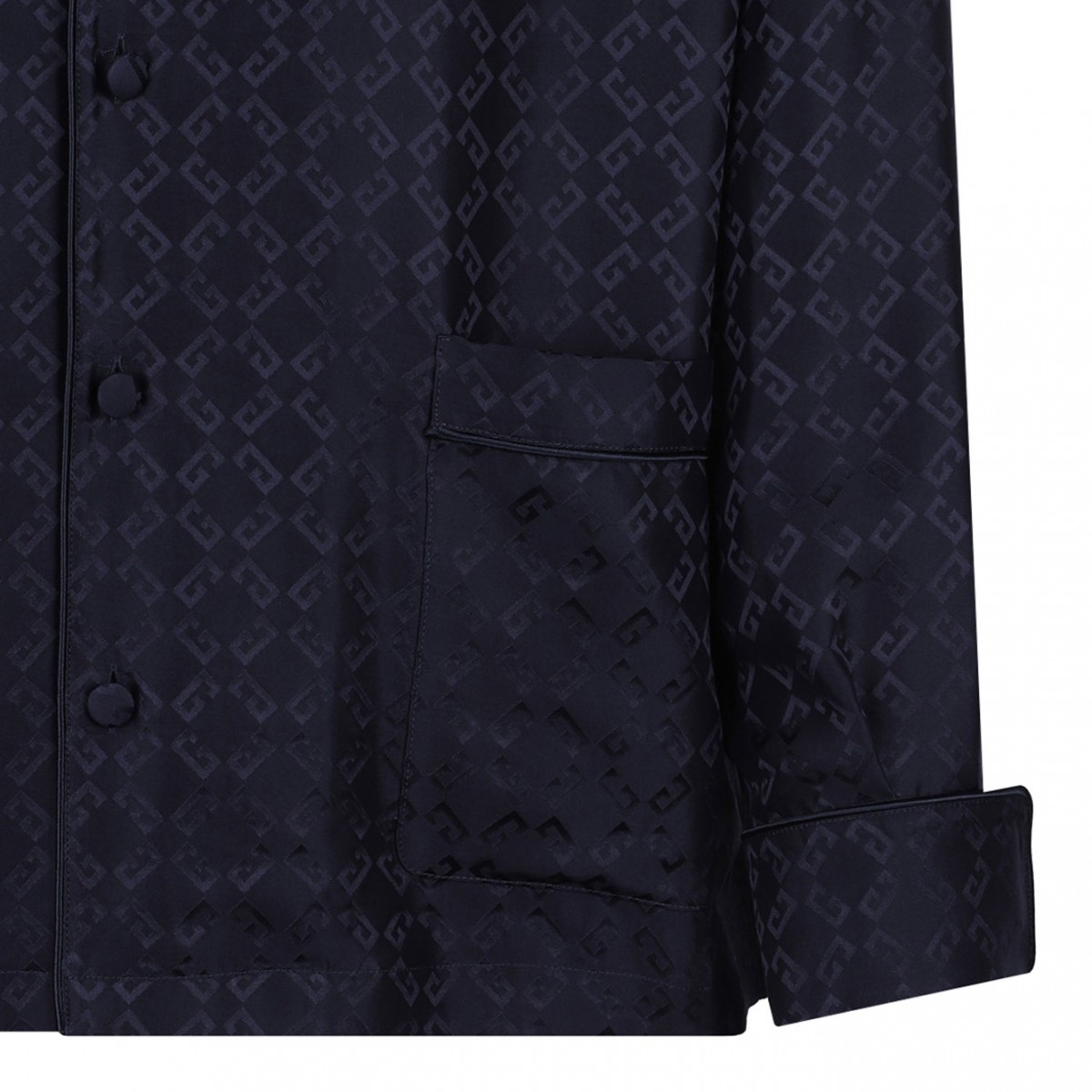 Dark Blue Shiny Monogram 72 Pajama Shirt