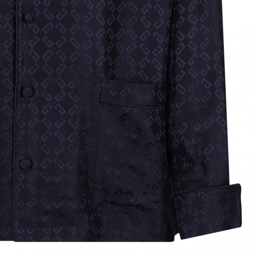 Dark Blue Shiny Monogram 72 Pajama Shirt