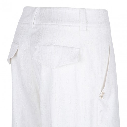 White Pinstriped Trousers