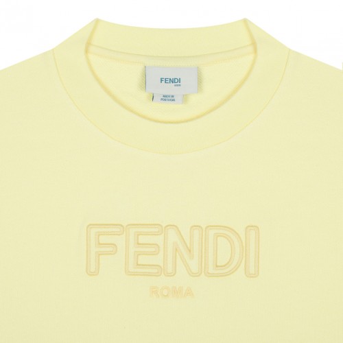 Light Yellow Logo Print Sweatshirt
