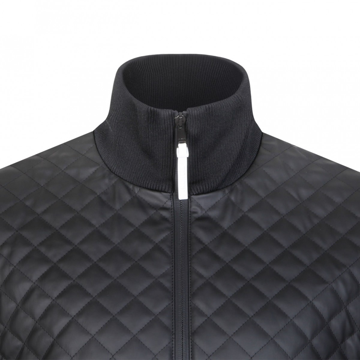 Black Quilted Bomber Jacket