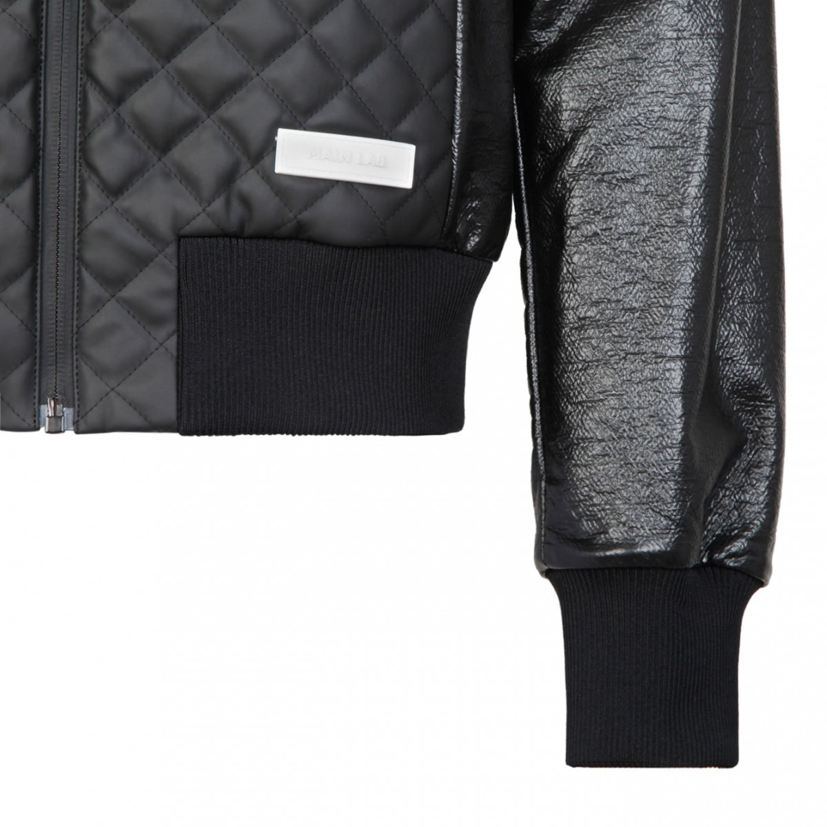 Black Quilted Bomber Jacket