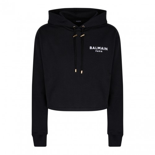 Black Logo Print Hoodie
