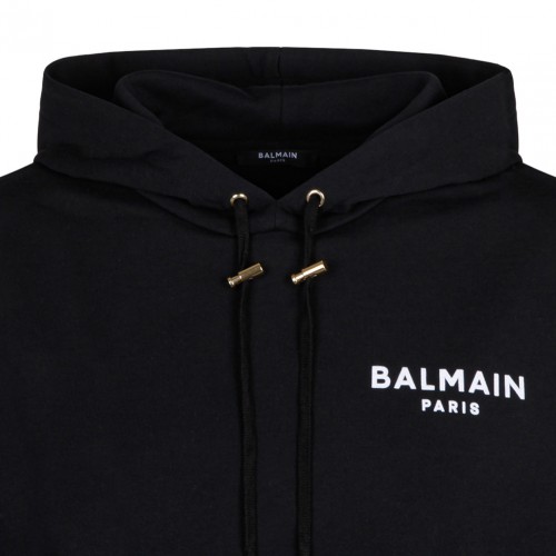 Black Logo Print Hoodie
