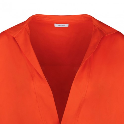 Ferragamo Chemisier Orange Dress