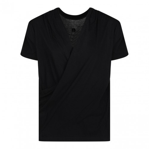 Black Draped T-Shirt