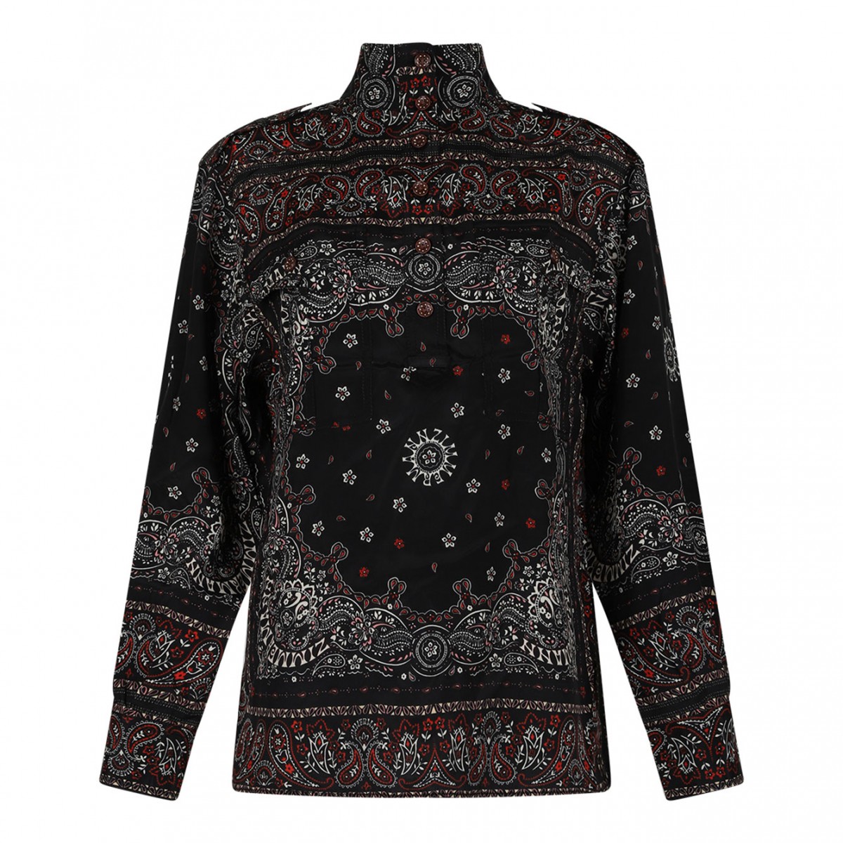 Utility Paisley Print Blouse