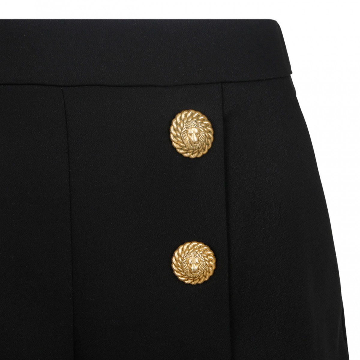 Black Button Embellished Shorts
