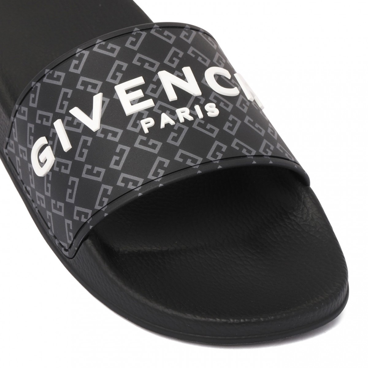 Black Logo Embossed Slides