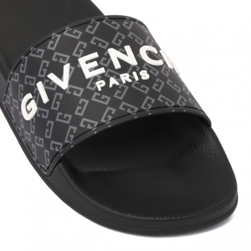 Black Logo Embossed Slides