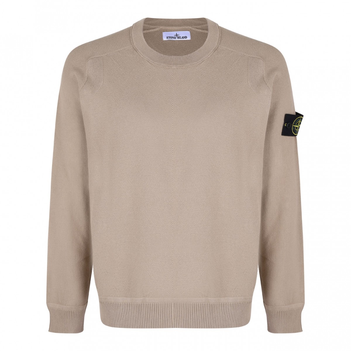 Beige Logo Patch Sweater