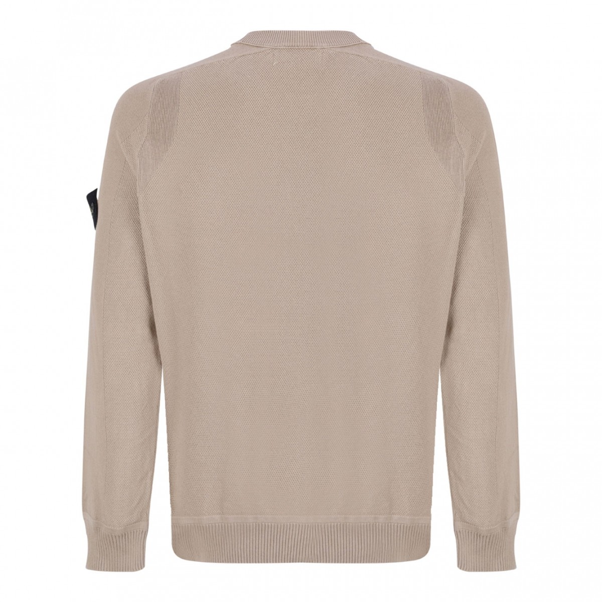 Beige Logo Patch Sweater