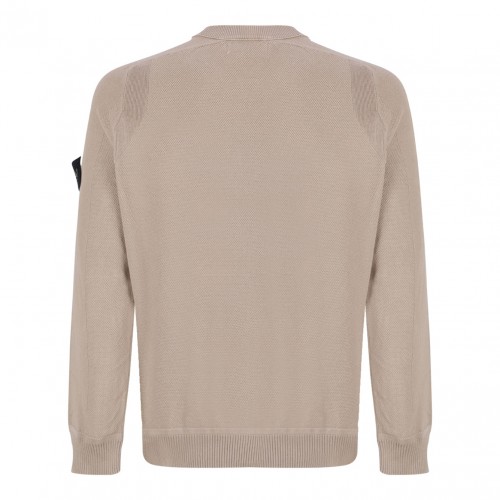 Beige Logo Patch Sweater