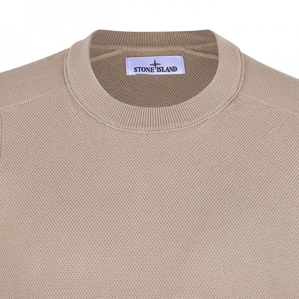 Beige Logo Patch Sweater