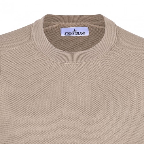 Beige Logo Patch Sweater