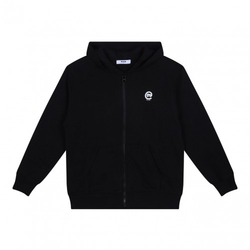 Black Logo Print Hoodie