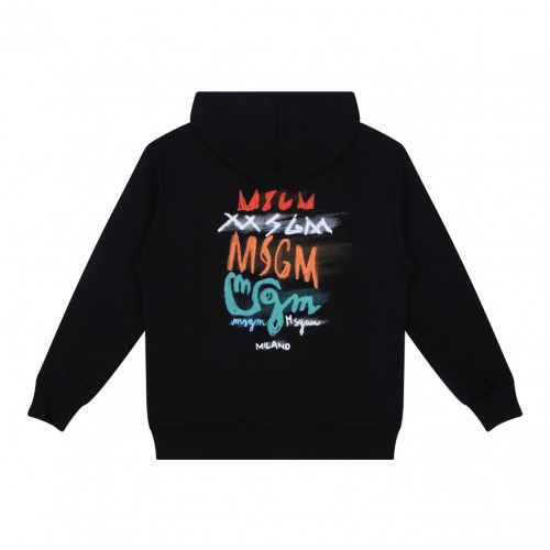 Black Logo Print Hoodie