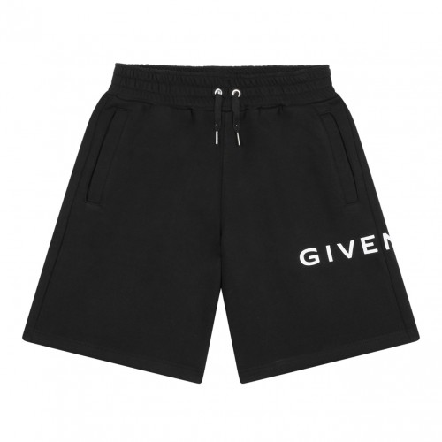 Black Logo Print Shorts