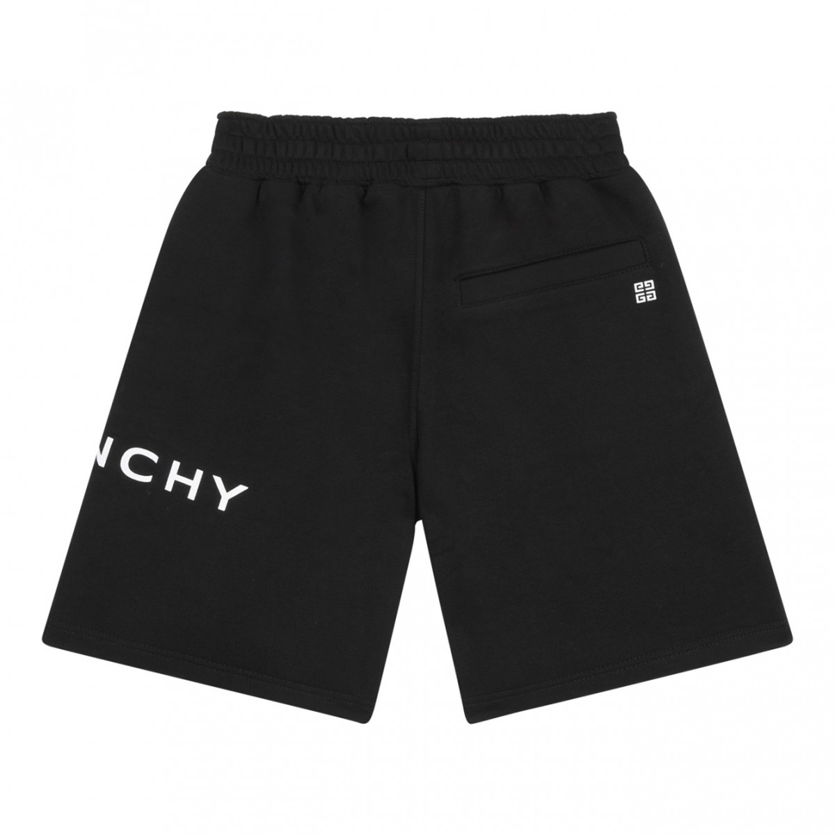 Black Logo Print Shorts