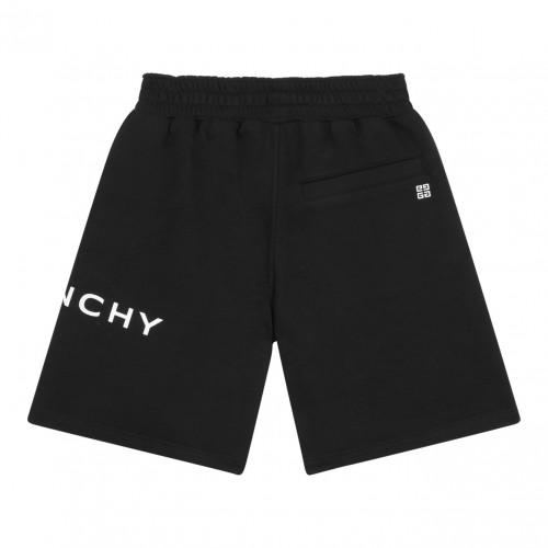 Black Logo Print Shorts