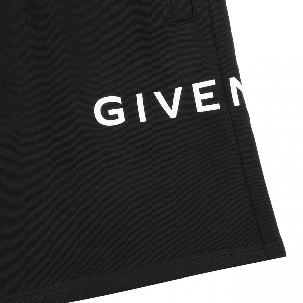 Black Logo Print Shorts