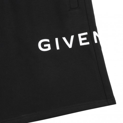 Black Logo Print Shorts