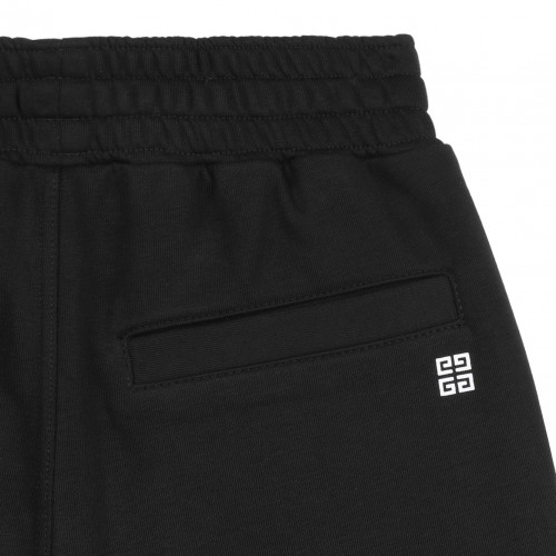 Black Logo Print Shorts