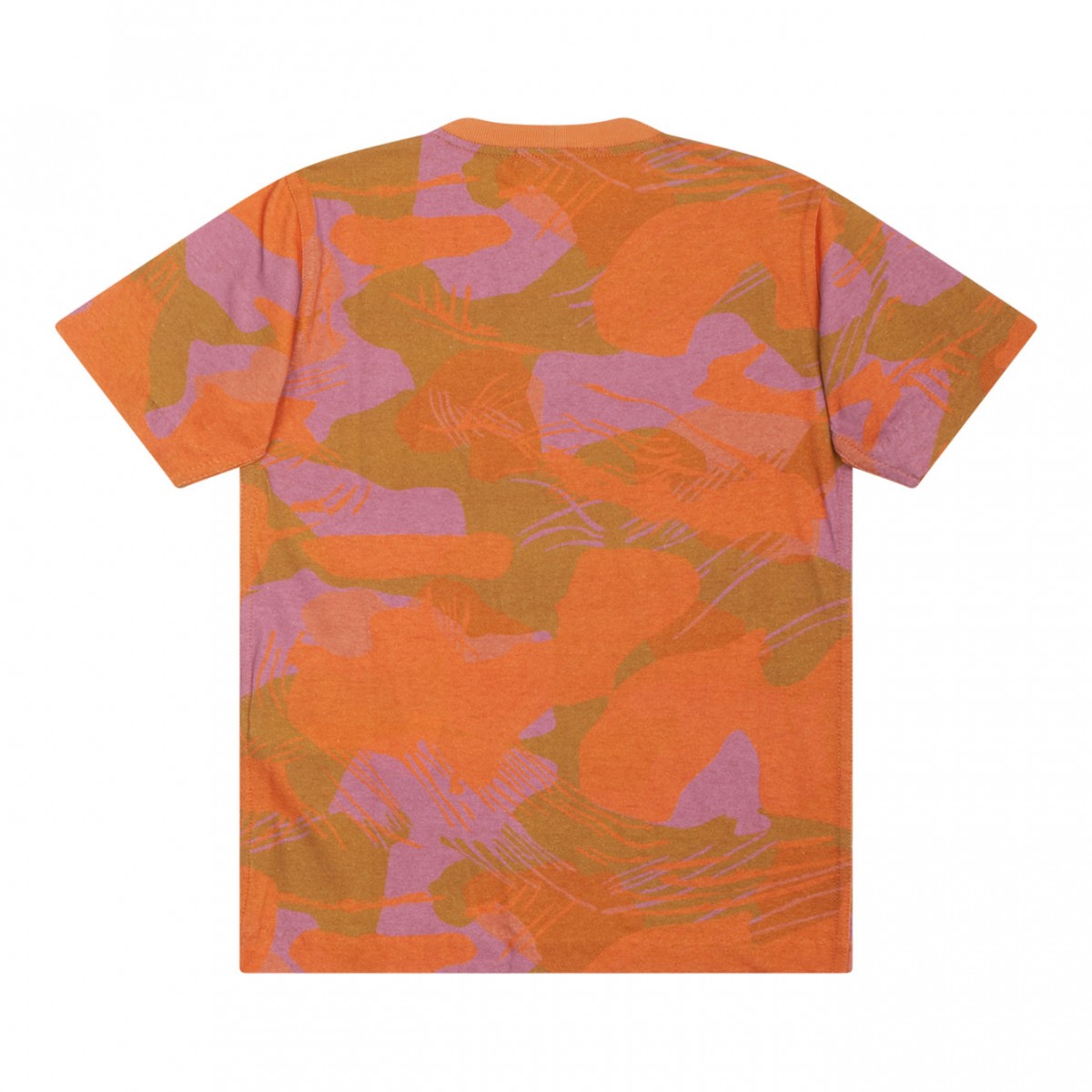 Orange Logo Print Camouflage T-shirt