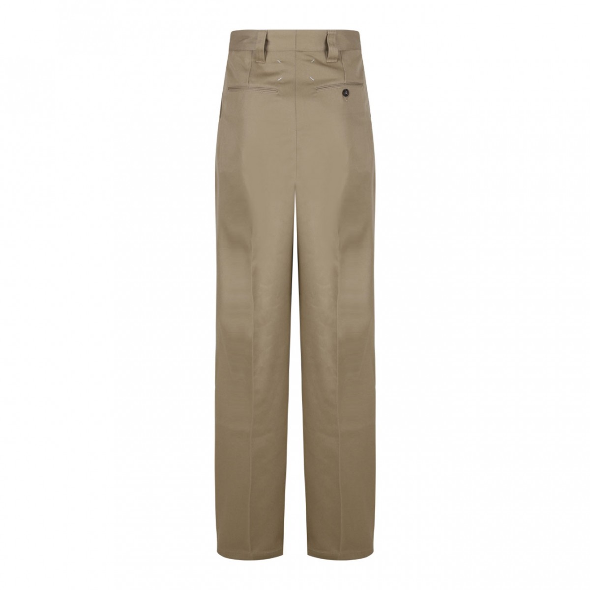 Beige Straight Trousers