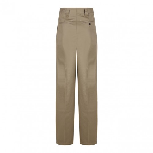 Beige Straight Trousers