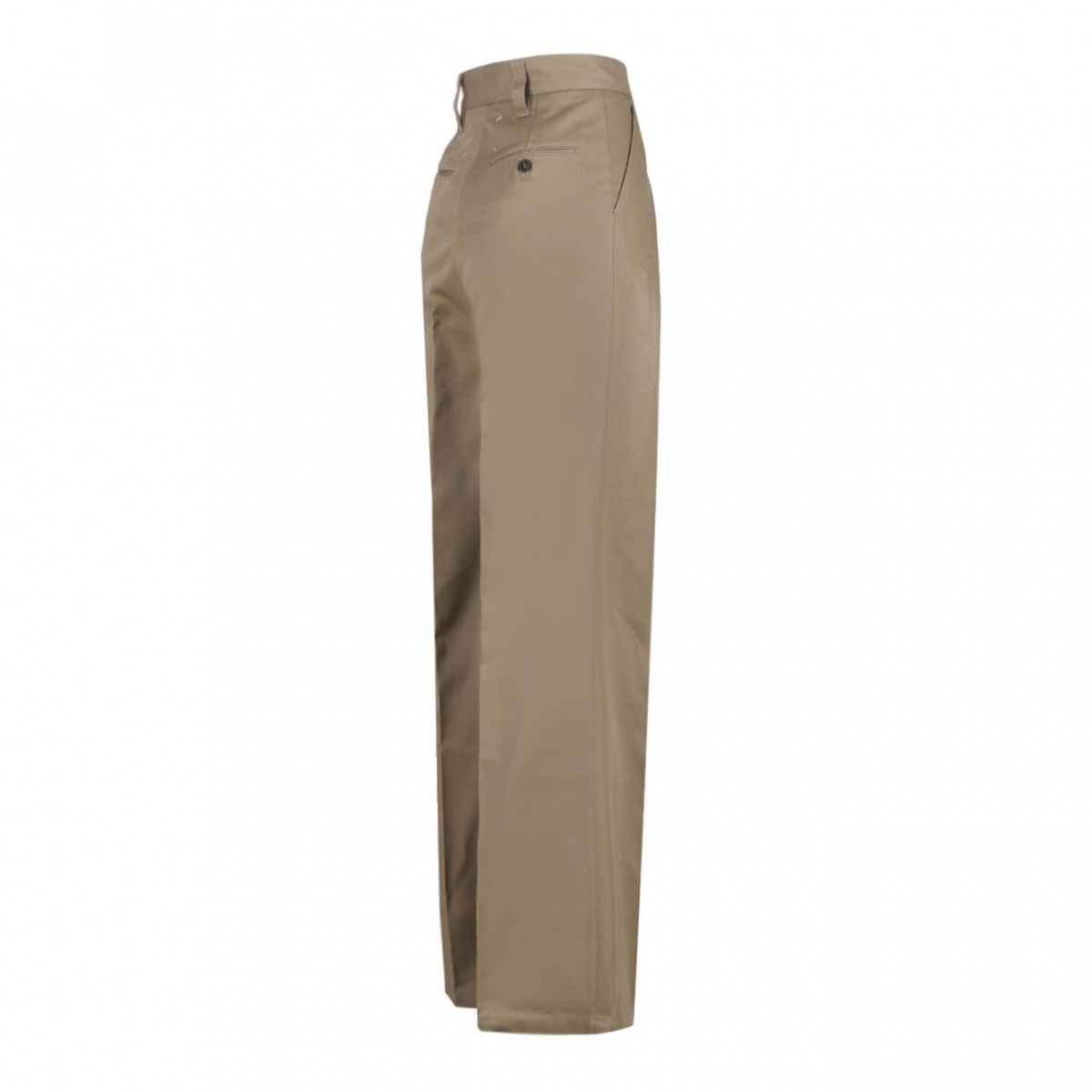 Beige Straight Trousers