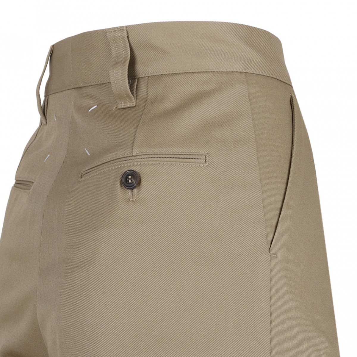Beige Straight Trousers